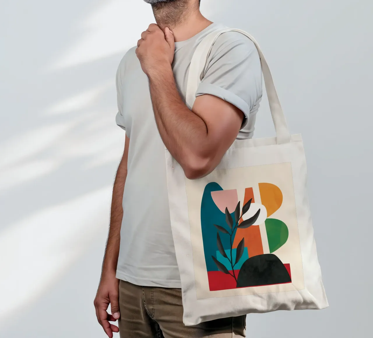 Abstract Minimal Shapes 53 borsa in juta da Flow Line