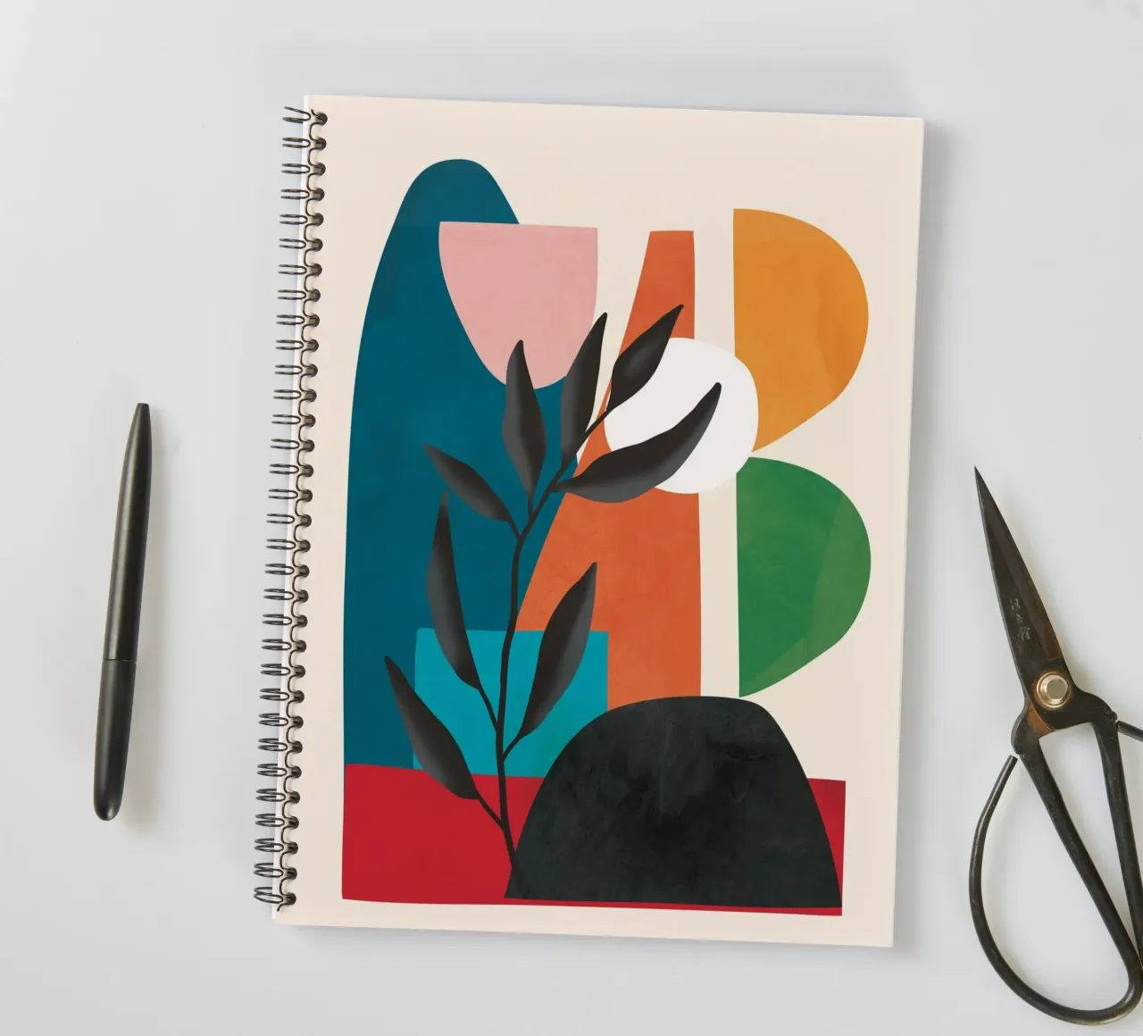 Abstract Minimal Shapes 53 spiral notebook by Flow Line