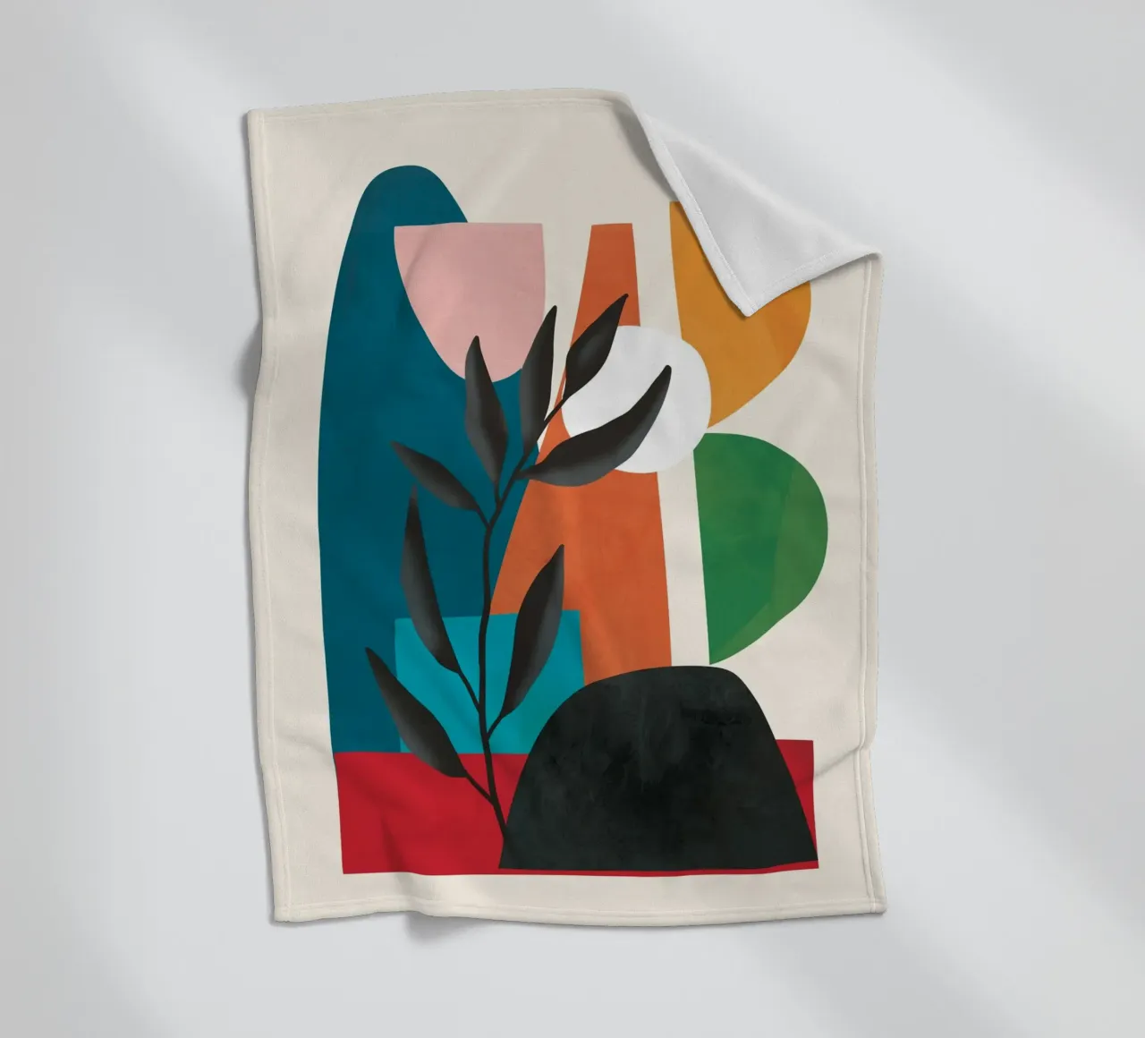 Abstract Minimal Shapes 53 fleece blanket by Flow Line