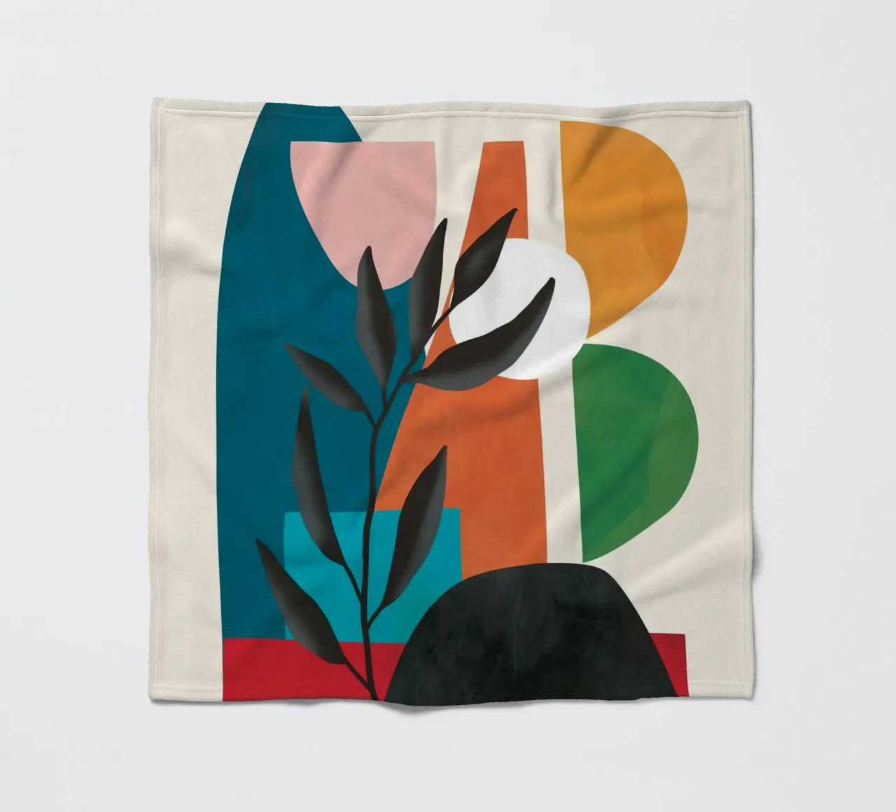 Abstract Minimal Shapes 53 fleece blanket by Flow Line