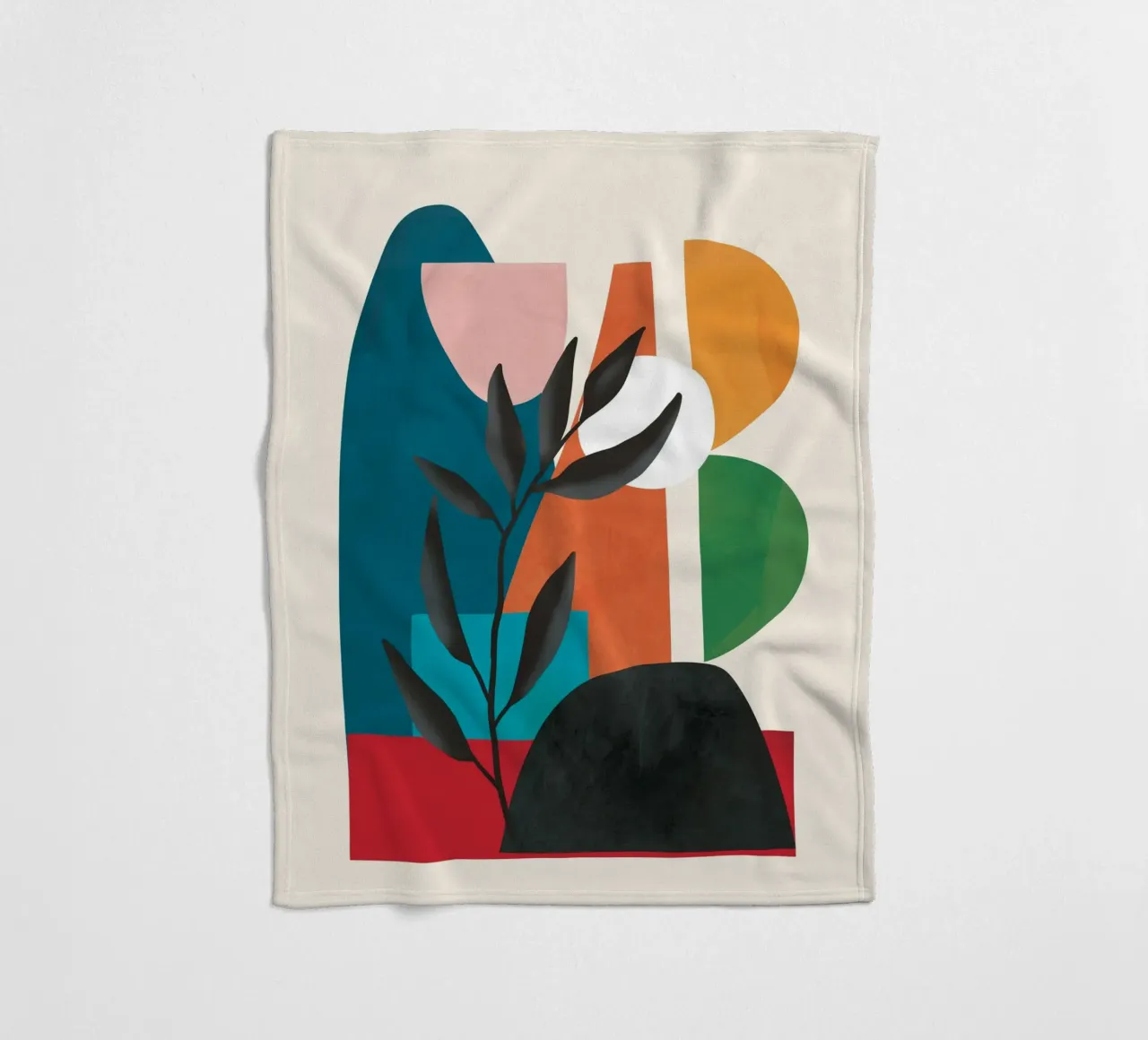 Abstract Minimal Shapes 53 fleece blanket by Flow Line