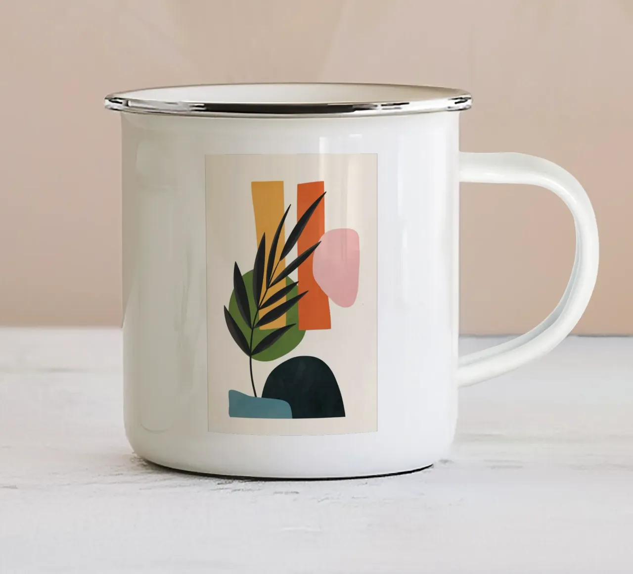 Abstract Minimal Shapes 55 Emaille Tasse von Flow Line