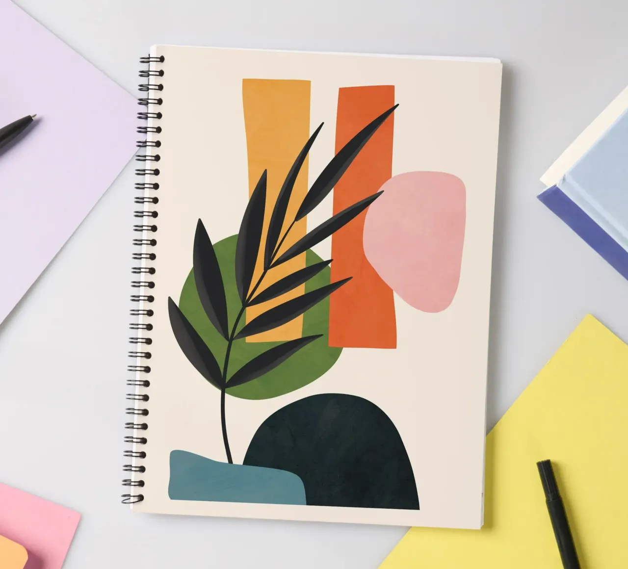 Abstract Minimal Shapes 55 spiral notebook by Flow Line