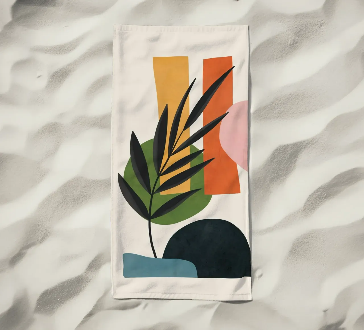 Abstract Minimal Shapes 55 beach towel by Flow Line