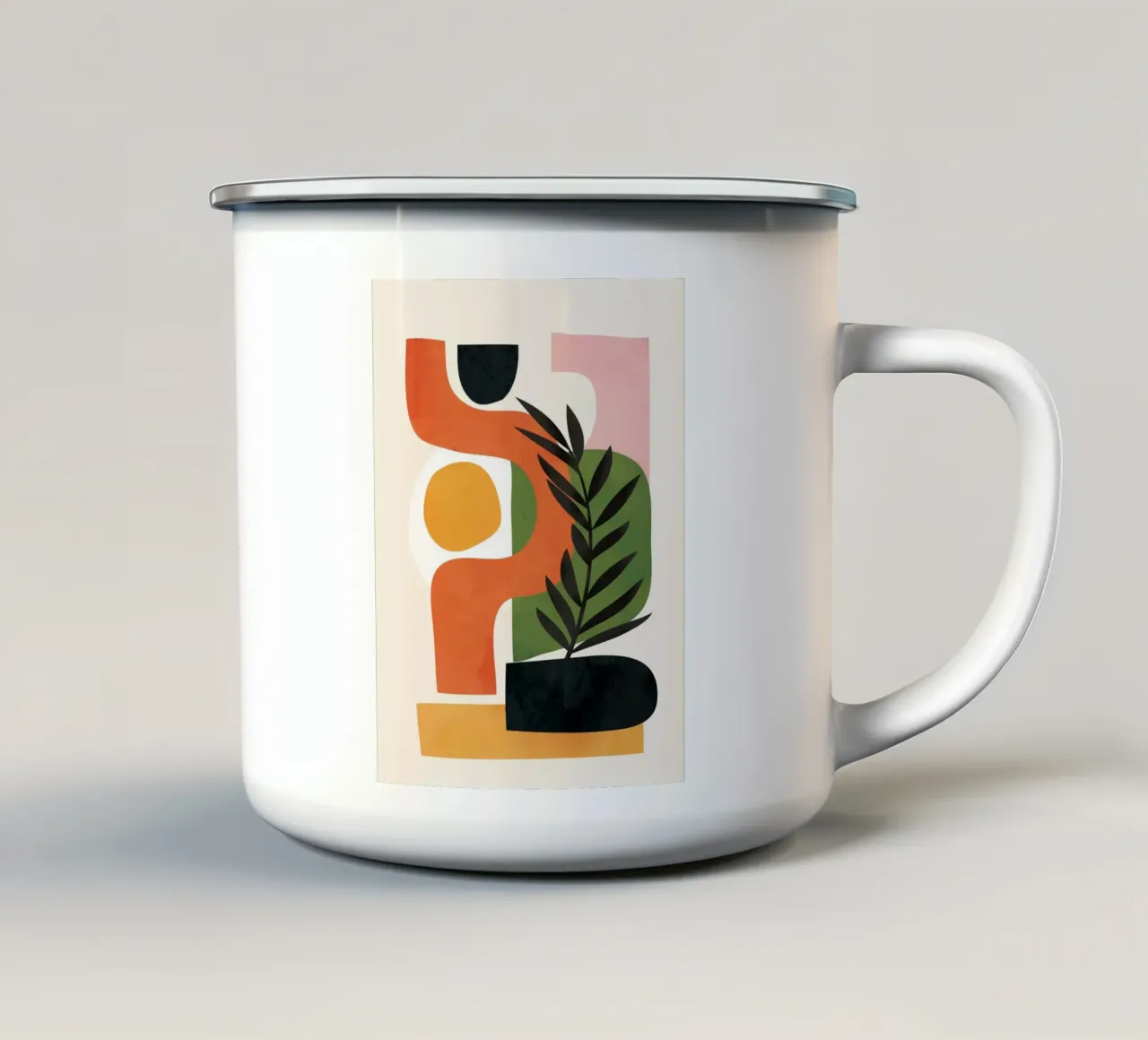 Abstract Minimal Shapes 56 enamel mug by Flow Line