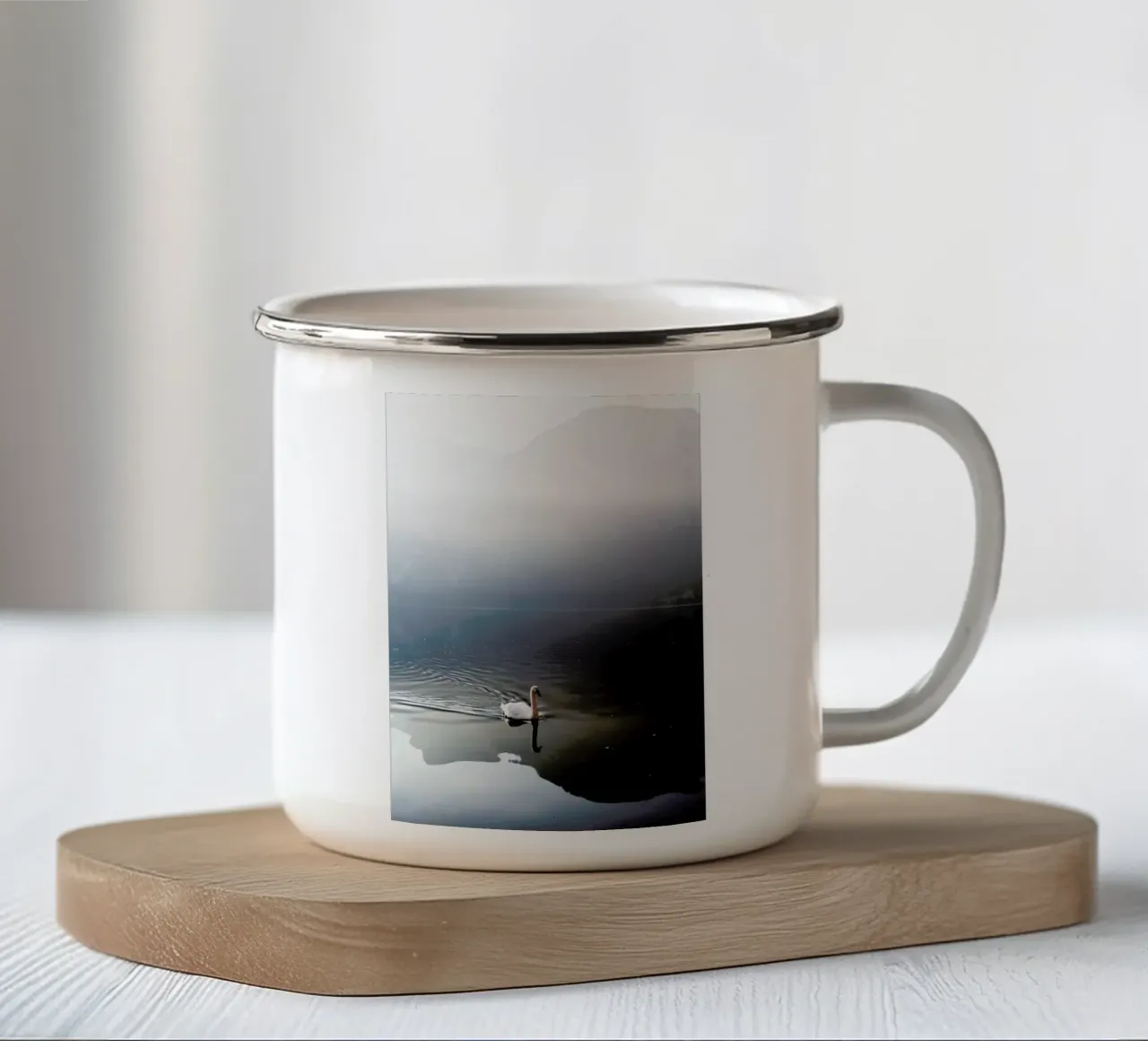 The Swan enamel mug by METROPOLIS