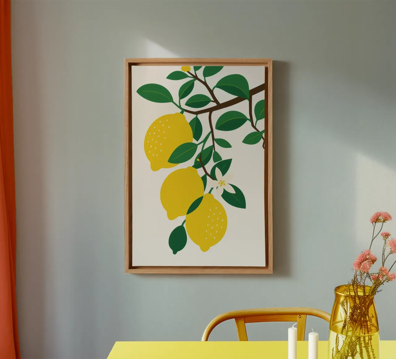 Lemon Tree canvas with Floater frame by Aquarevo