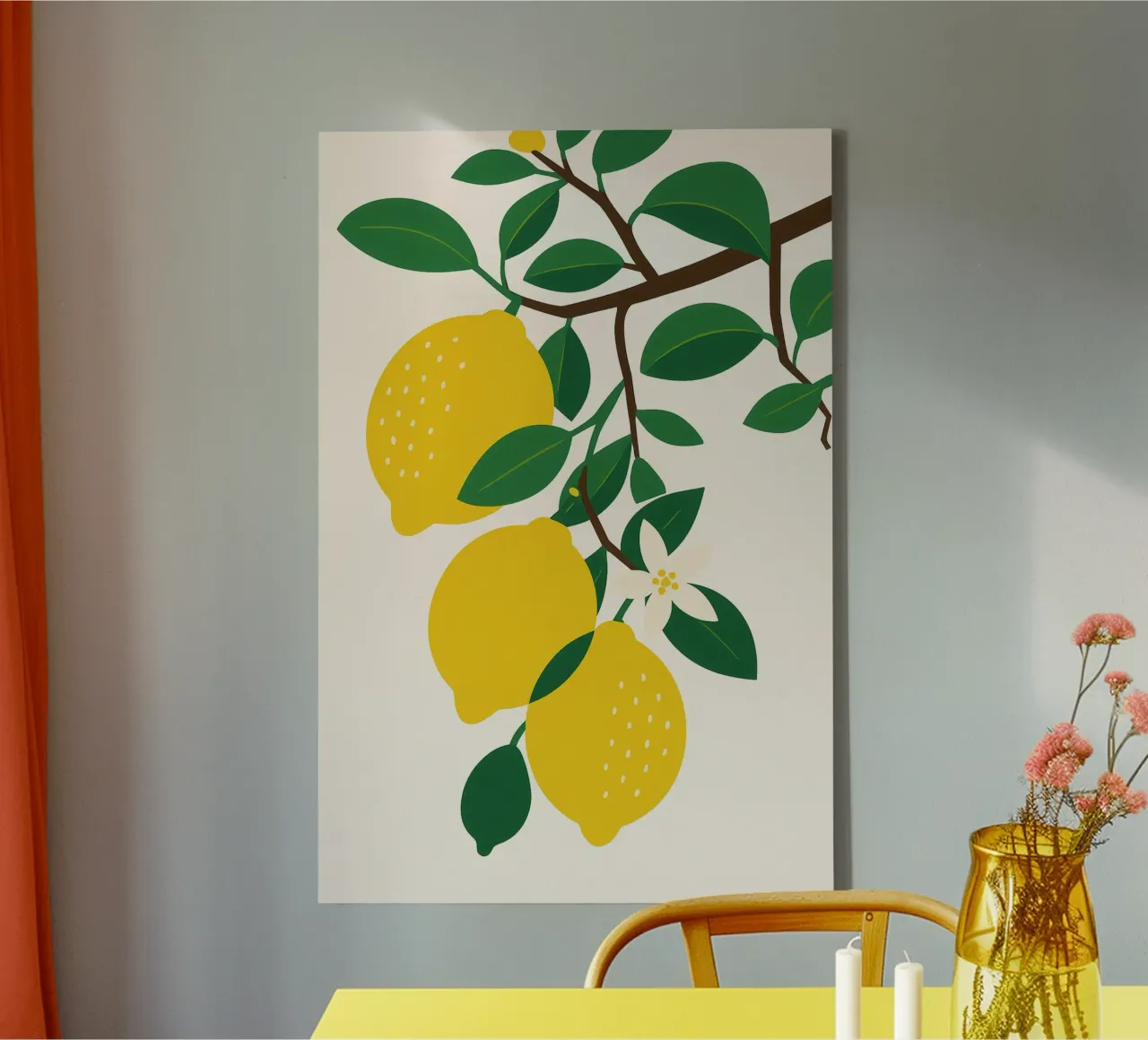 Lemon Tree canvas with Floater frame by Aquarevo