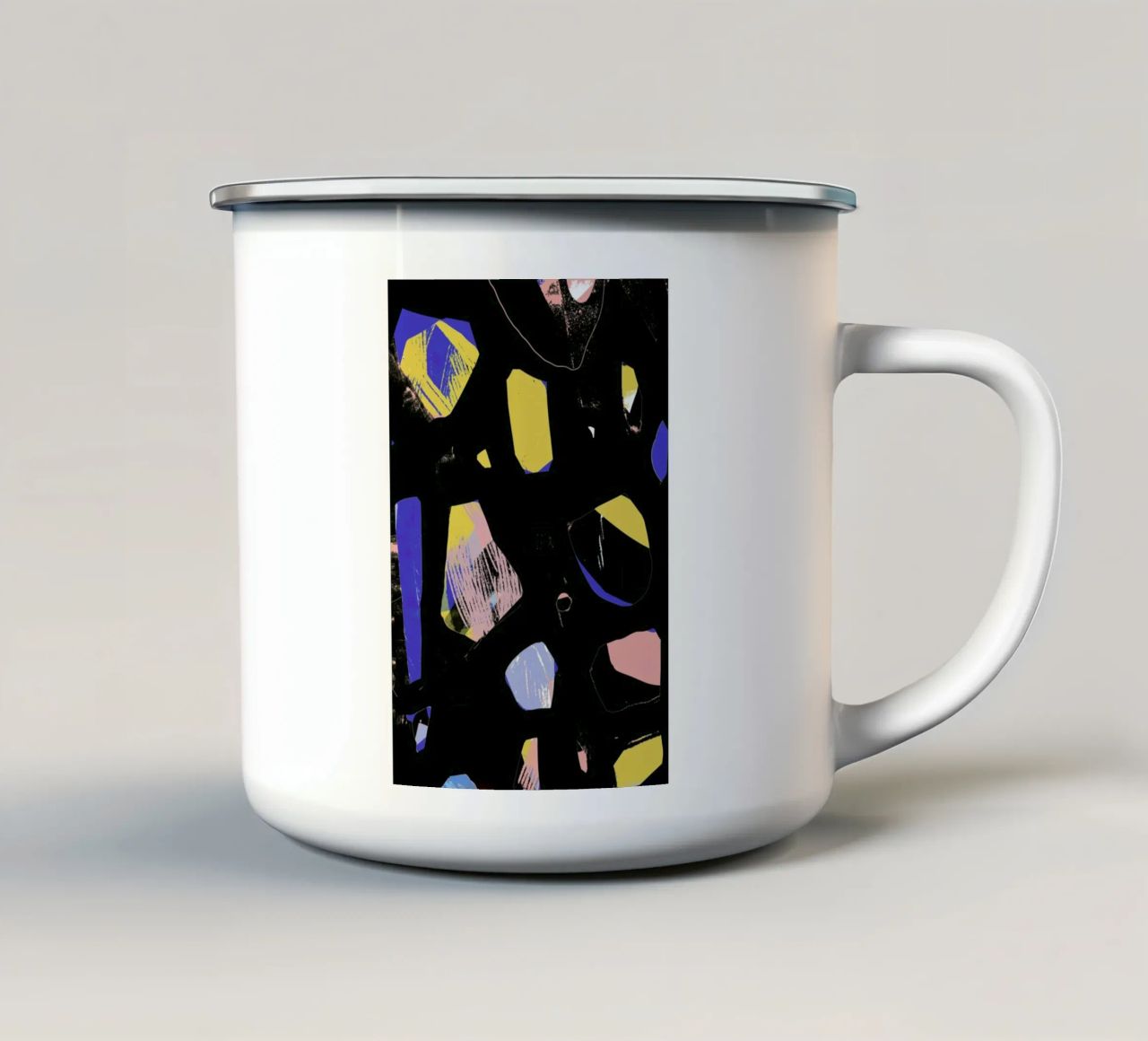 Rocks In Black tazza in smalto da Jilli Darling Art