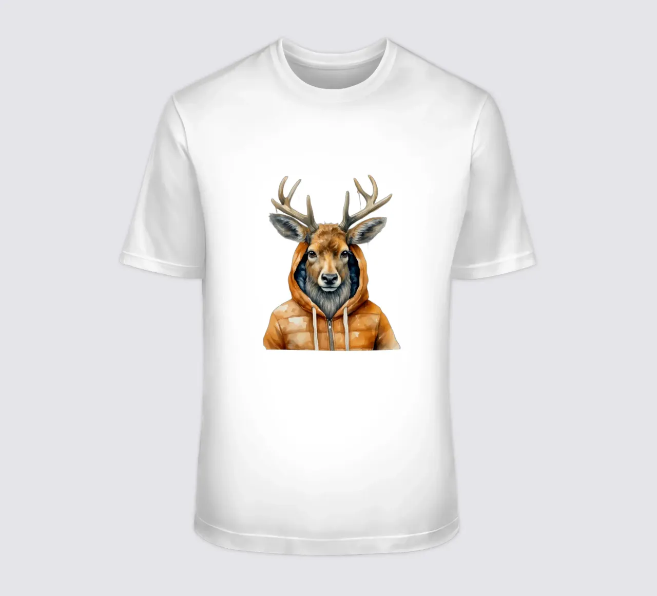 Cartone animato acquerello Alce con felpa con cappuccio t-shirt da Animal Portraits