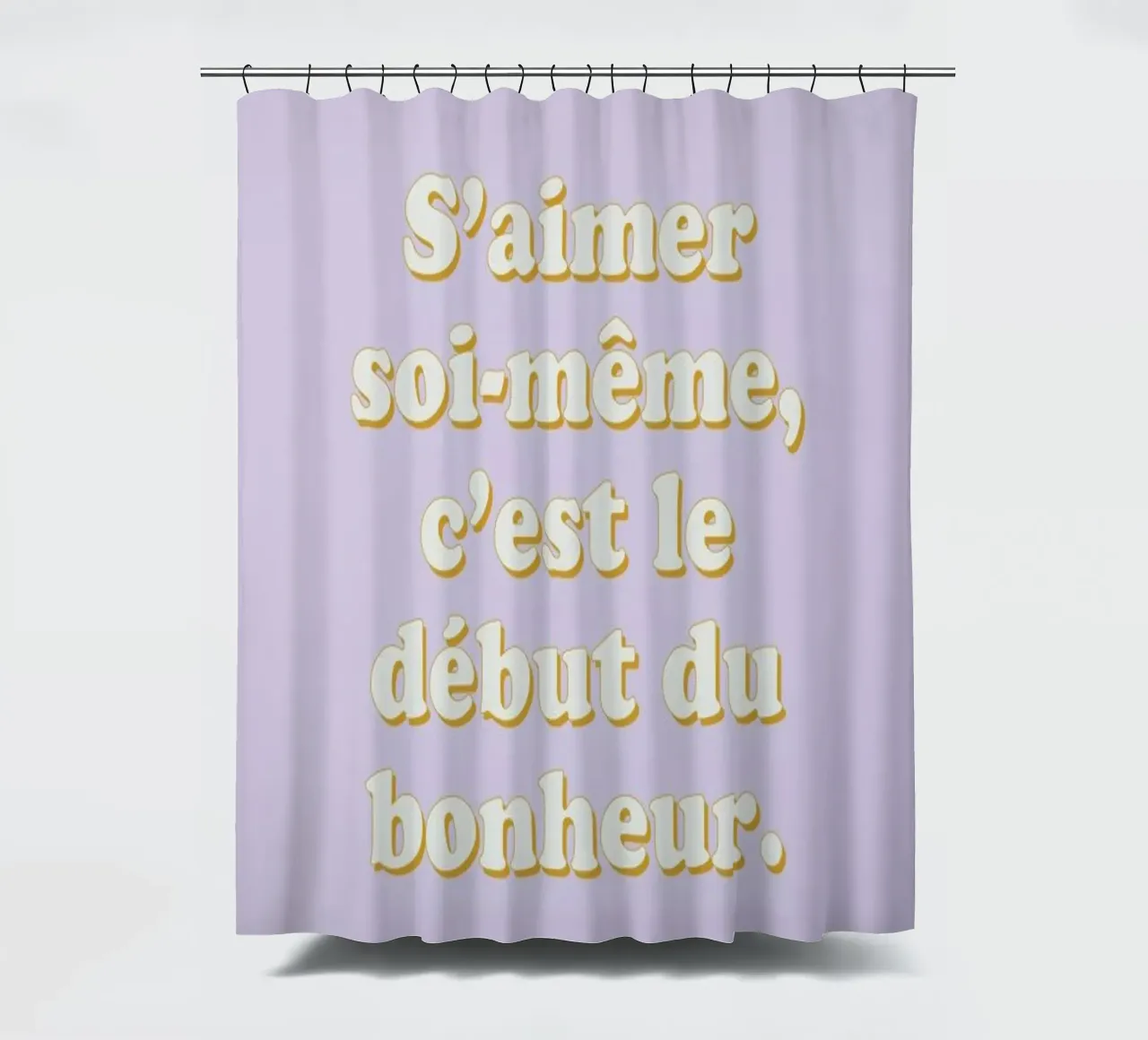 Le secret du bonheur shower curtain by Studio One