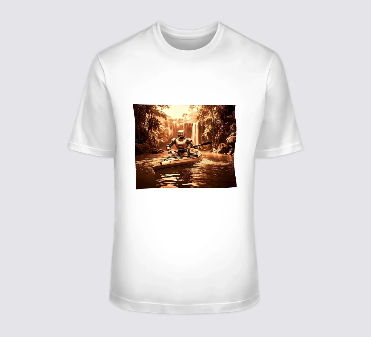 ROBOT EN CANOE. Cuivre. t-shirt da Thierry vobmann photography