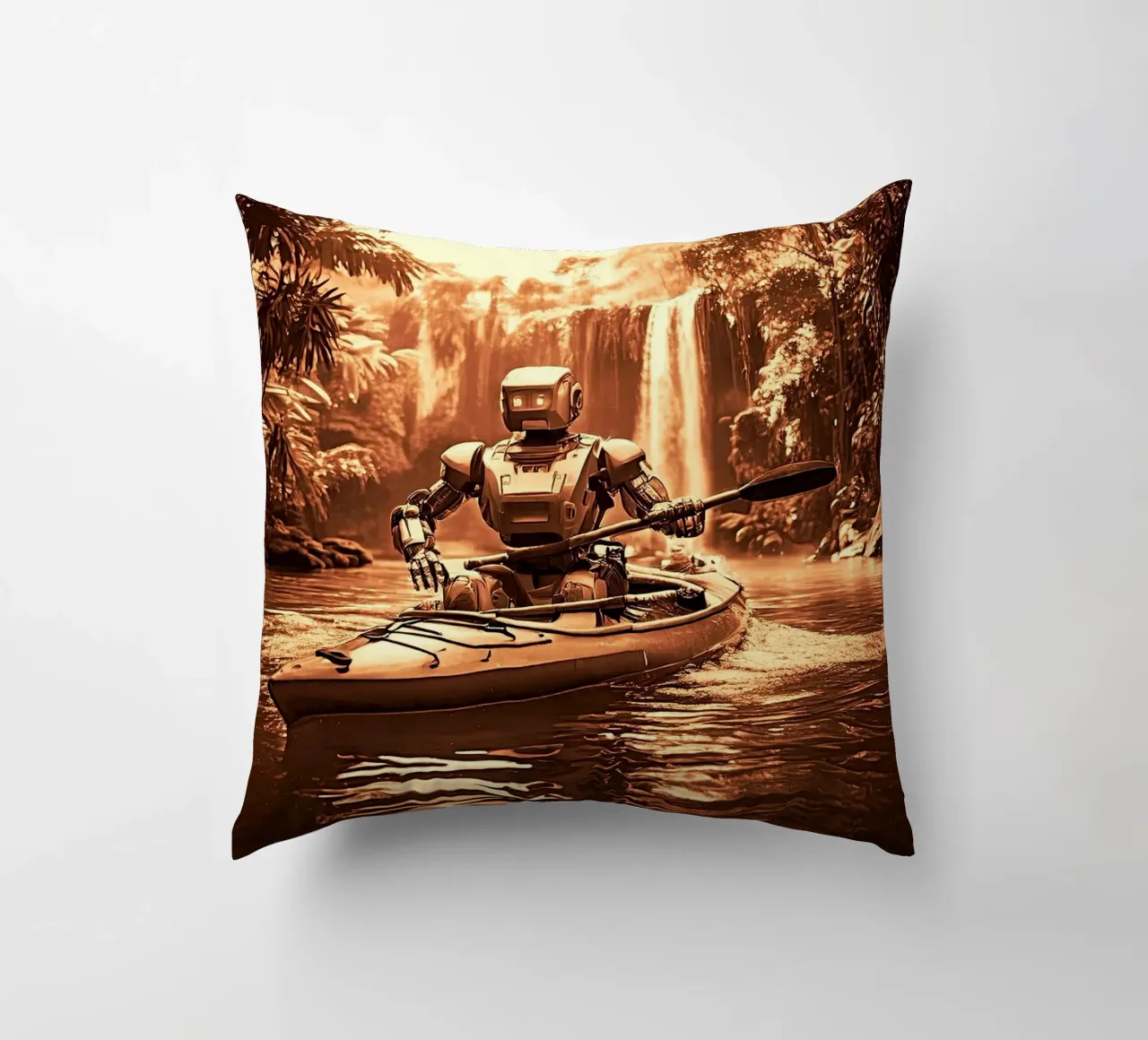 ROBOT EN CANOE. Cuivre. cuscino da Thierry vobmann photography