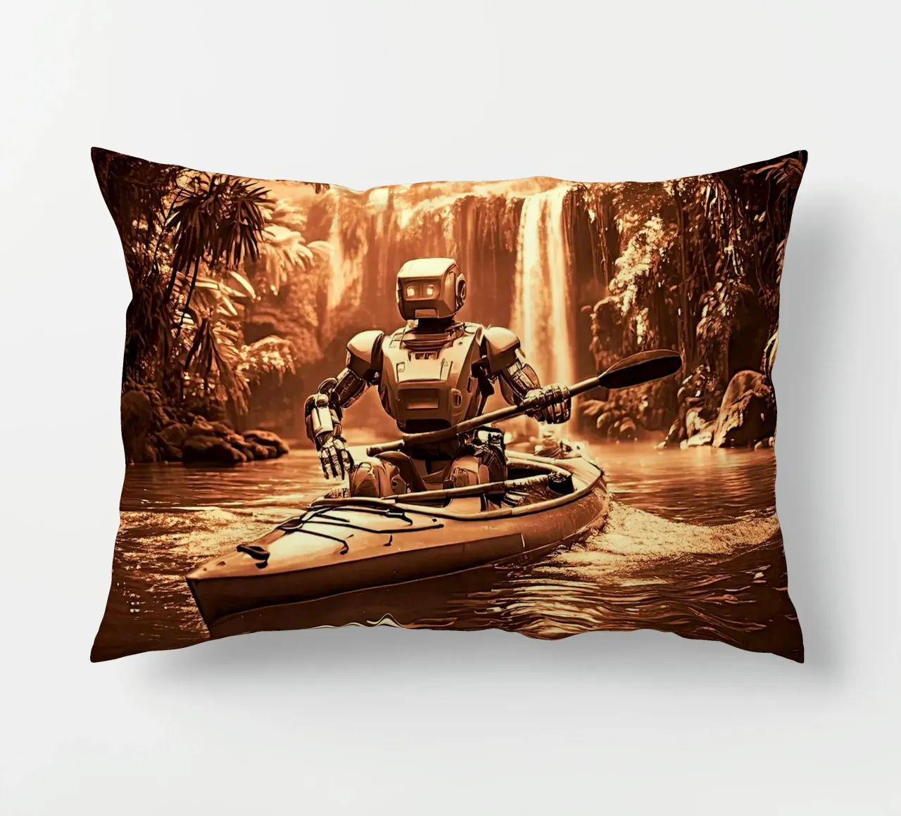 ROBOT EN CANOE. Cuivre. cuscino da Thierry vobmann photography