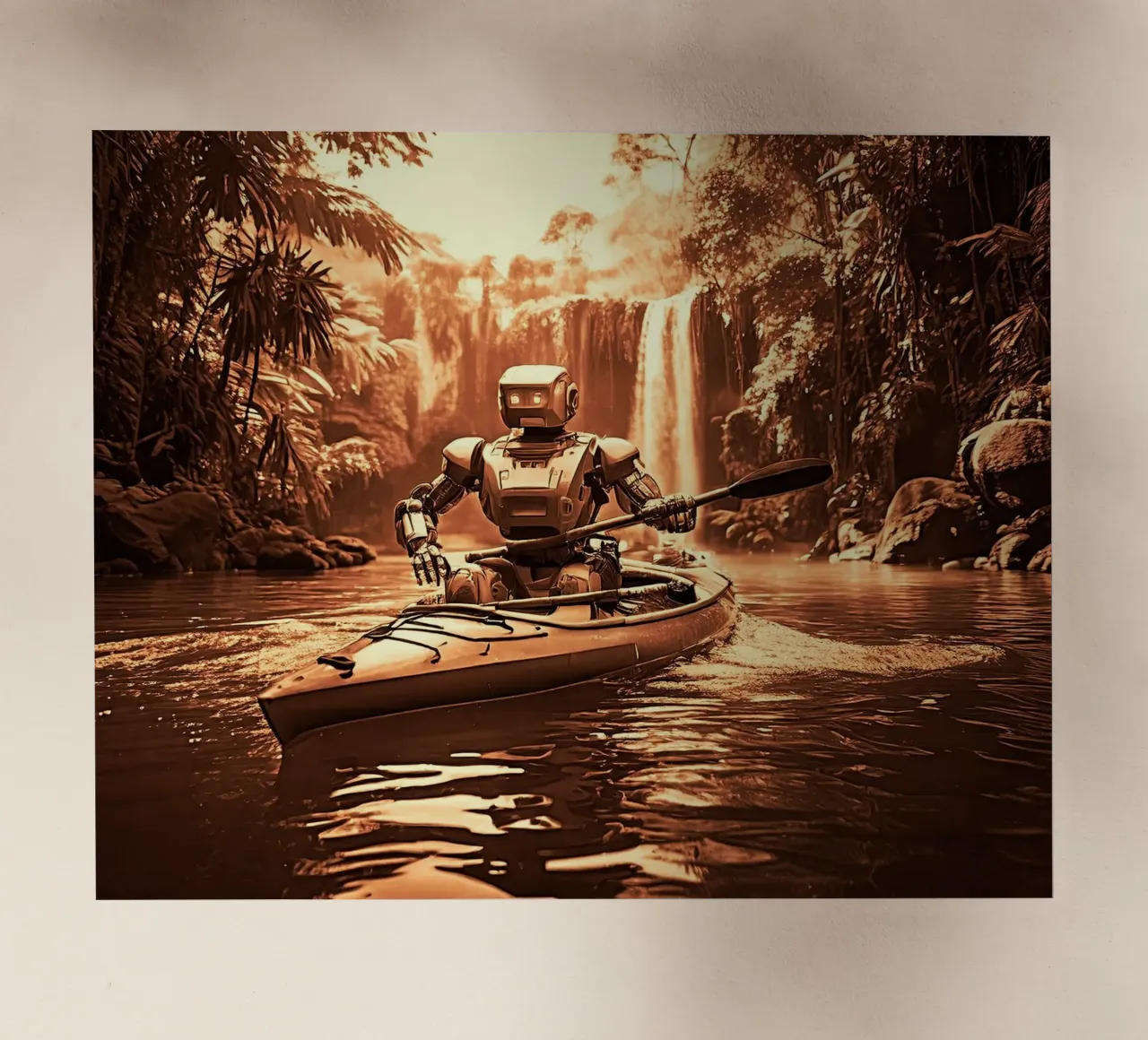 ROBOT EN CANOE. Cuivre. pellicola backlit da Thierry vobmann photography