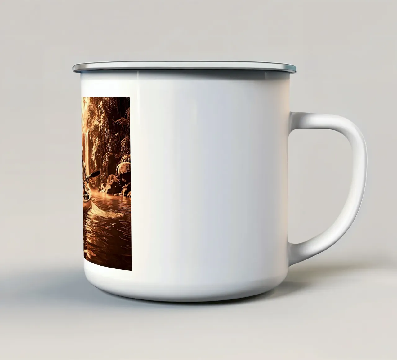 ROBOT EN CANOE. Cuivre. tazza in smalto da Thierry vobmann photography