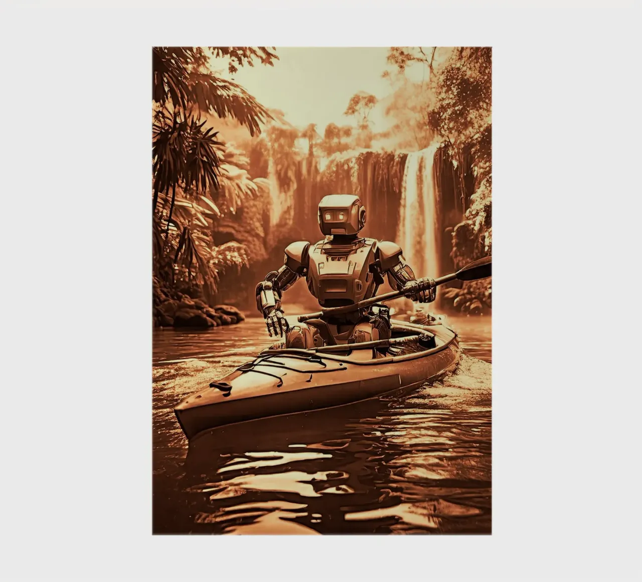 ROBOT EN CANOE. Cuivre. notebook by Thierry vobmann photography
