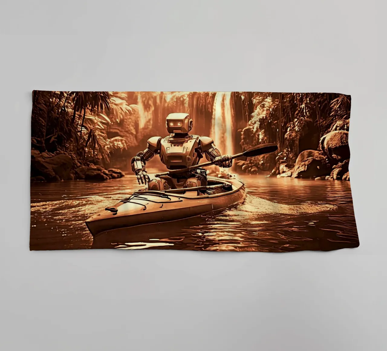 ROBOT EN CANOE. Cuivre. asciugamano da bagno da Thierry vobmann photography