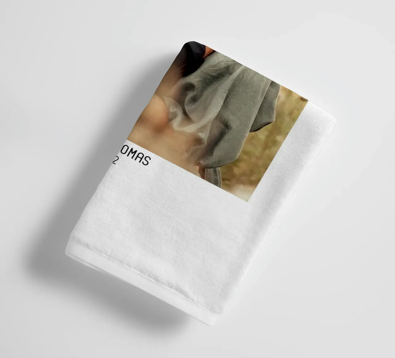 Personalised love poster with photo, name & date towel by FRAMELY