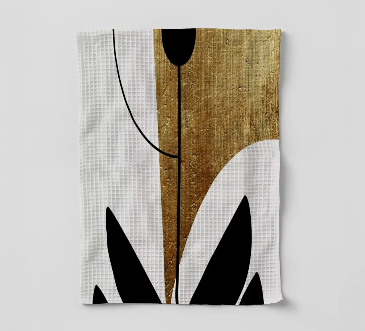 Nara Nero tea towel by Kubistika