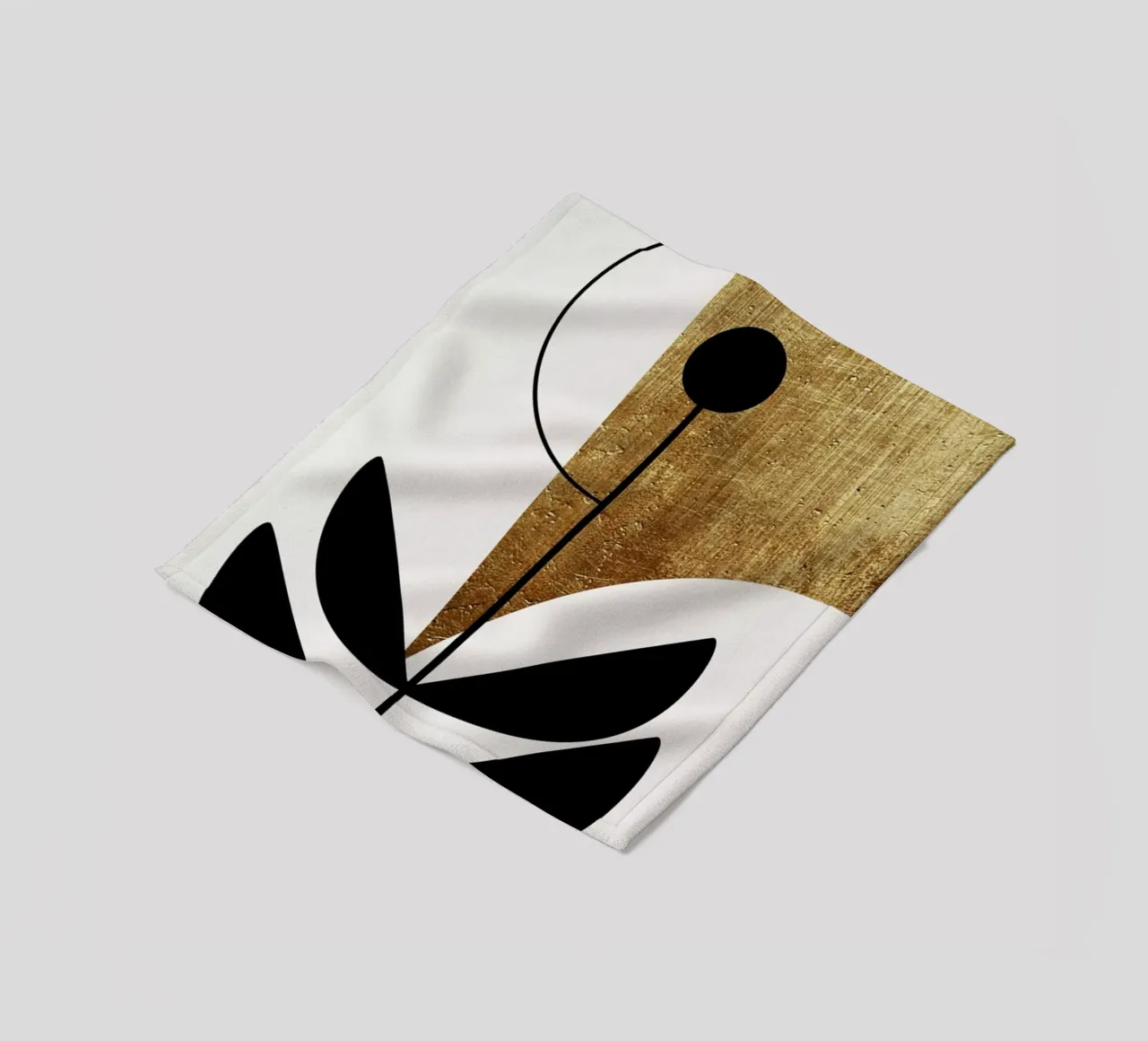 Nara Nero fleece blanket by Kubistika
