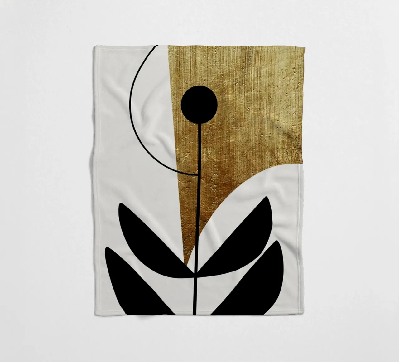 Nara Nero fleece blanket by Kubistika