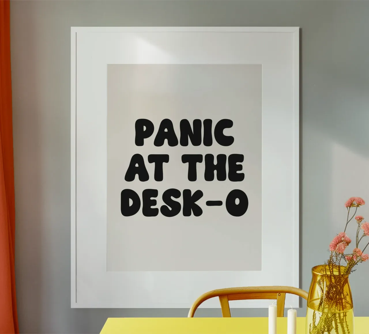 Panic at the desk o lustiges Zitat Poster von Paigaam Studio