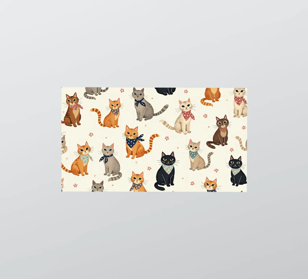 Gatos de colores en alegres dibujos adornan una caprichosa tela pegatina de DesignDoodle