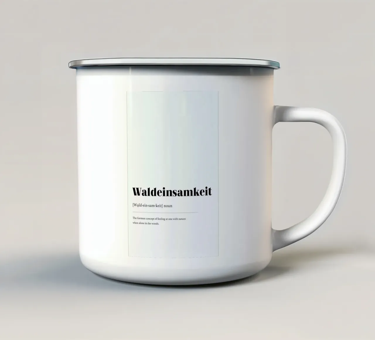 Waldeinsamkeit enamel mug by daylight design studio