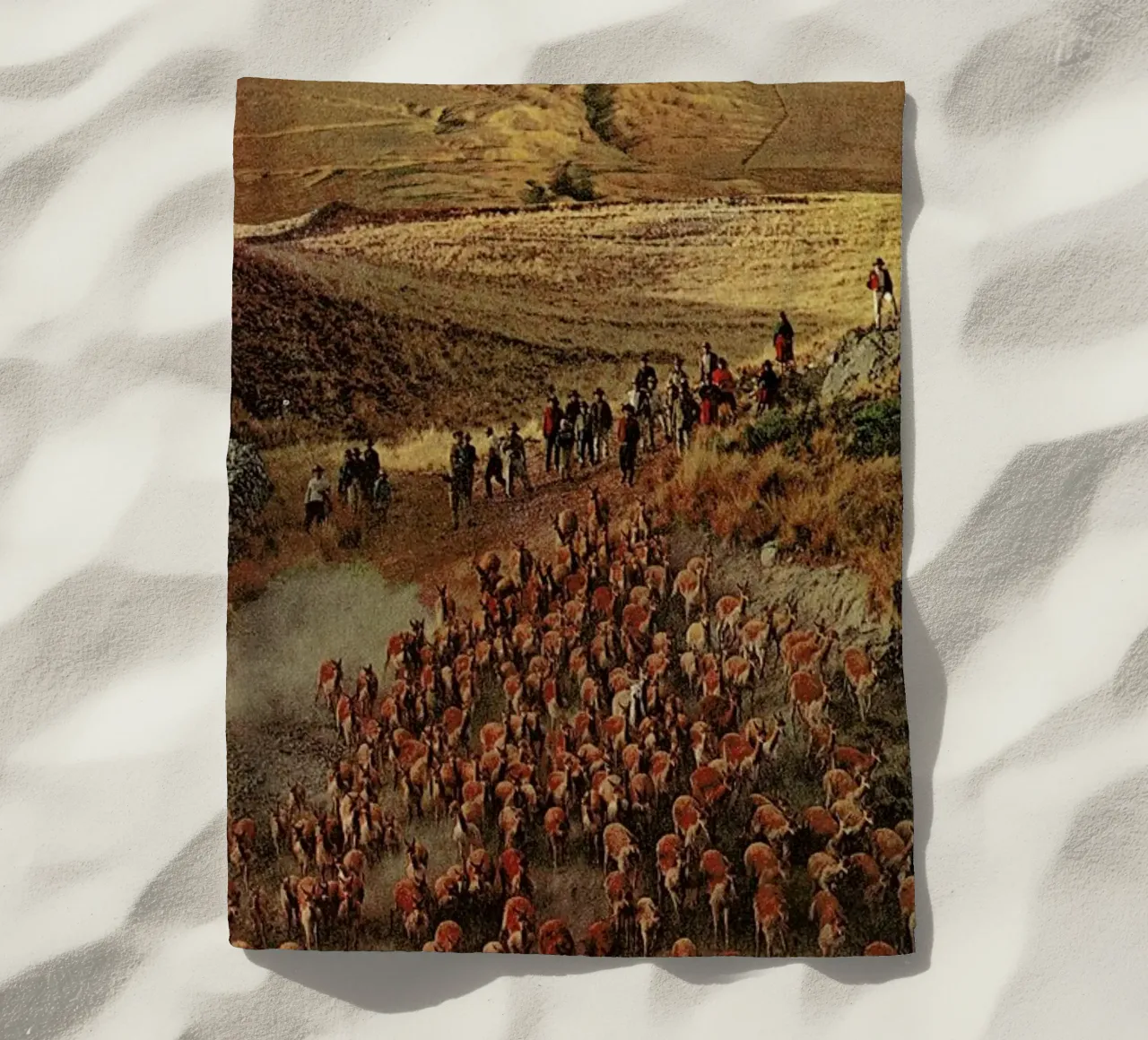 Alpacalypse beach towel by Jesse Treece