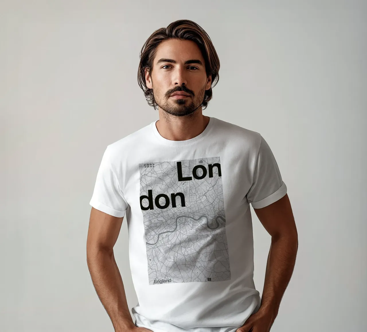 London Minimalist Map t-shirt da Florent Bodart