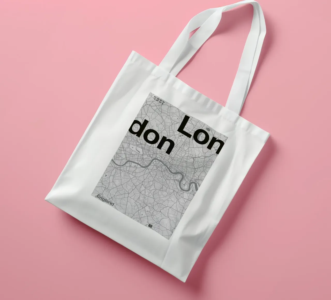 London Minimalist Map borsa in juta da Florent Bodart