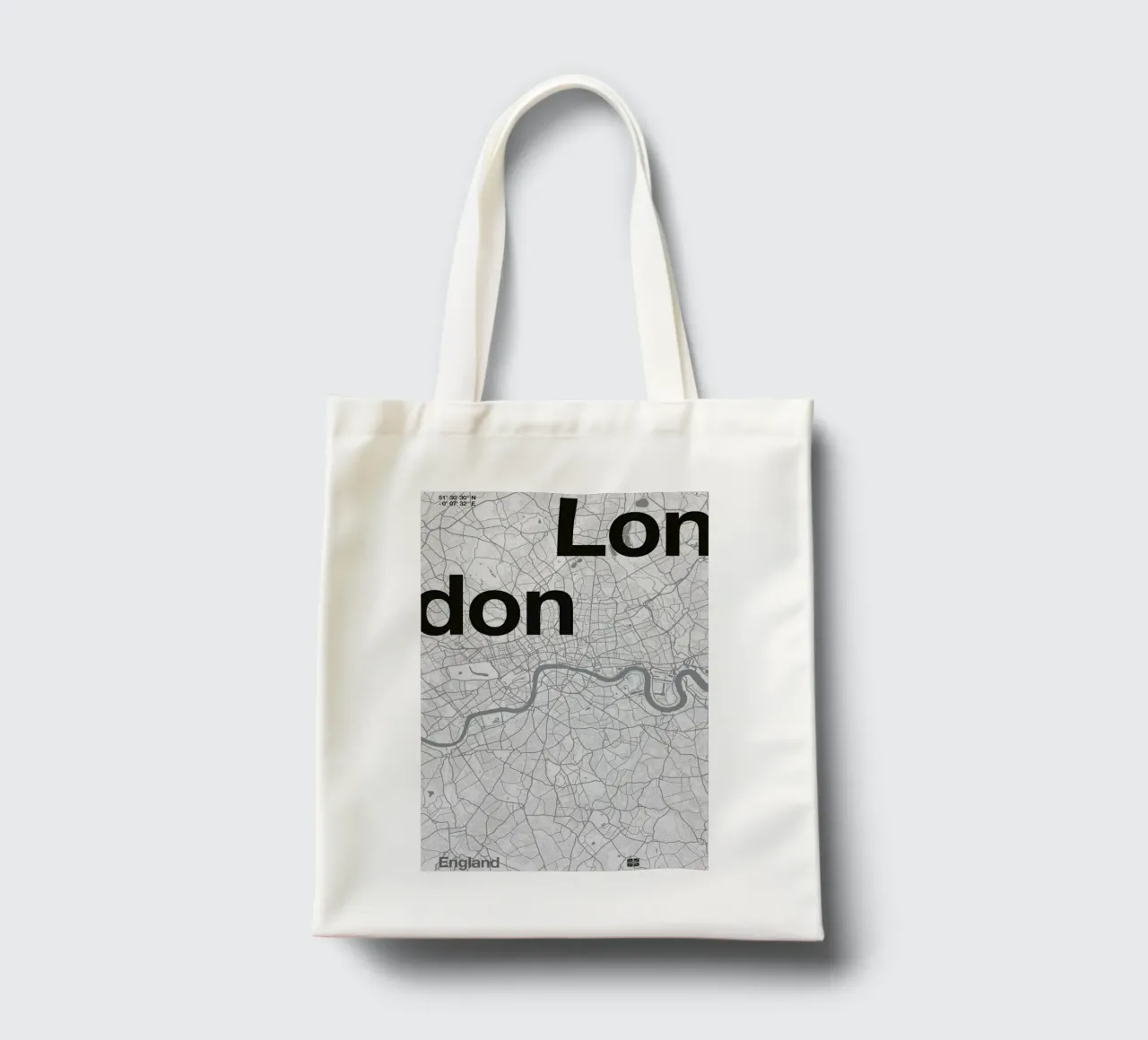 London Minimalist Map borsa in juta da Florent Bodart