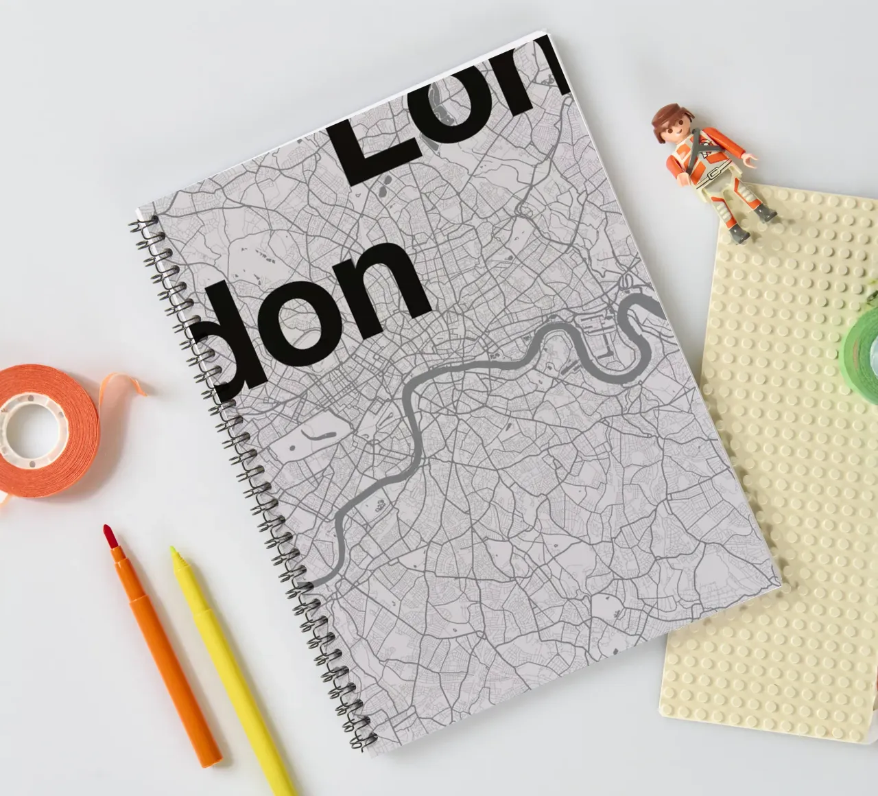 London Minimalist Map spiral notebook by Florent Bodart