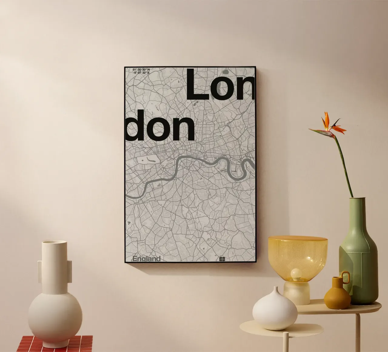 London Minimalist Map plexiglass da Florent Bodart