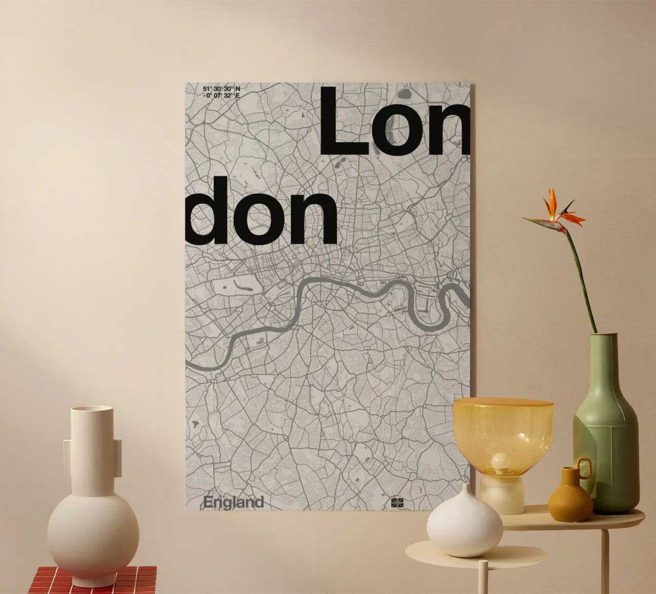 London Minimalist Map plexiglass da Florent Bodart