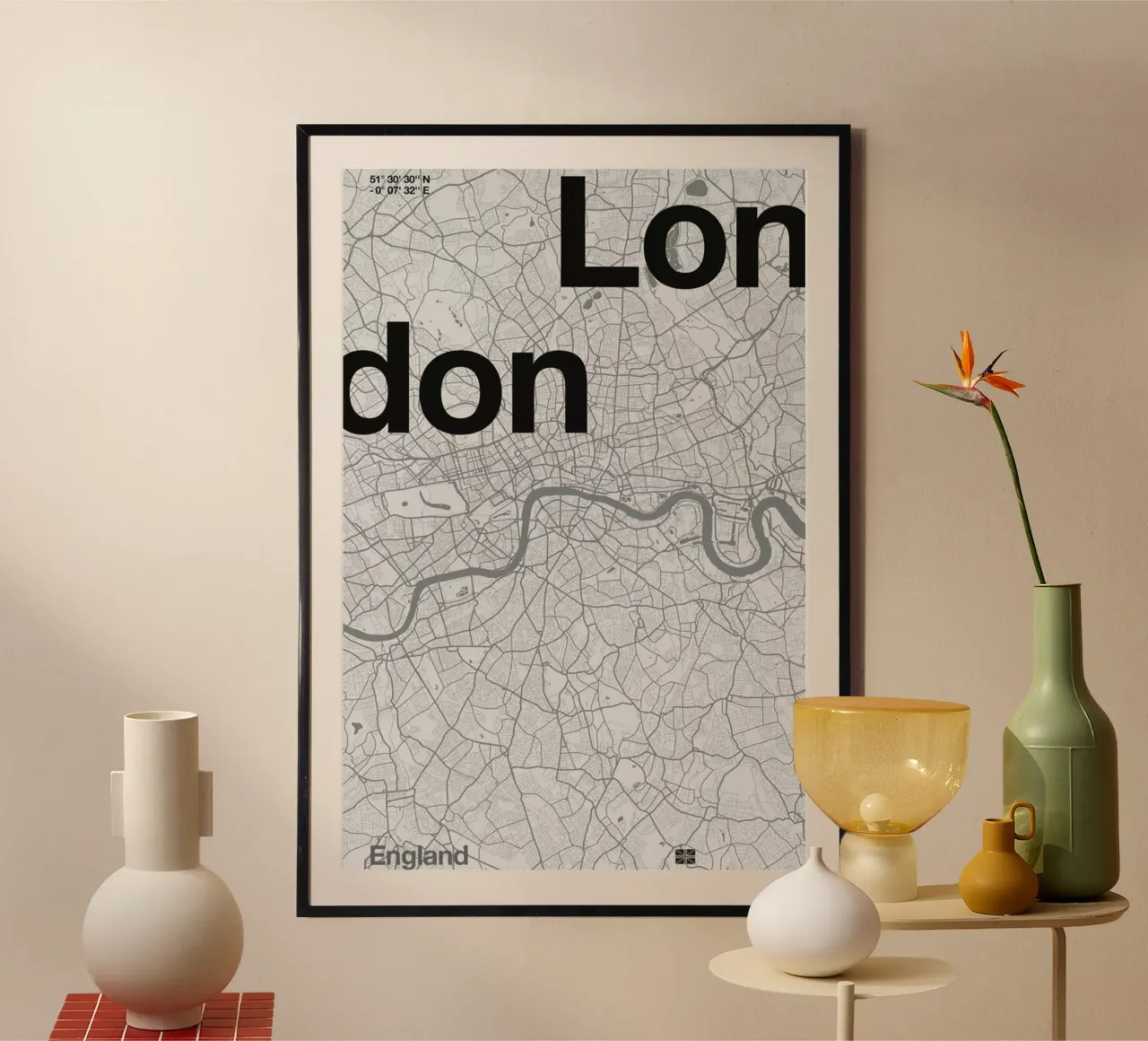 London Minimalist Map carta hahnemühle da Florent Bodart