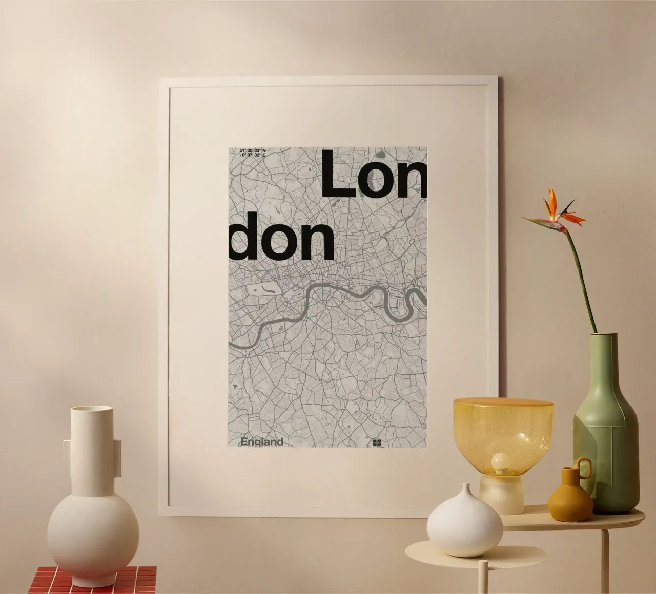 London Minimalist Map carta hahnemühle da Florent Bodart