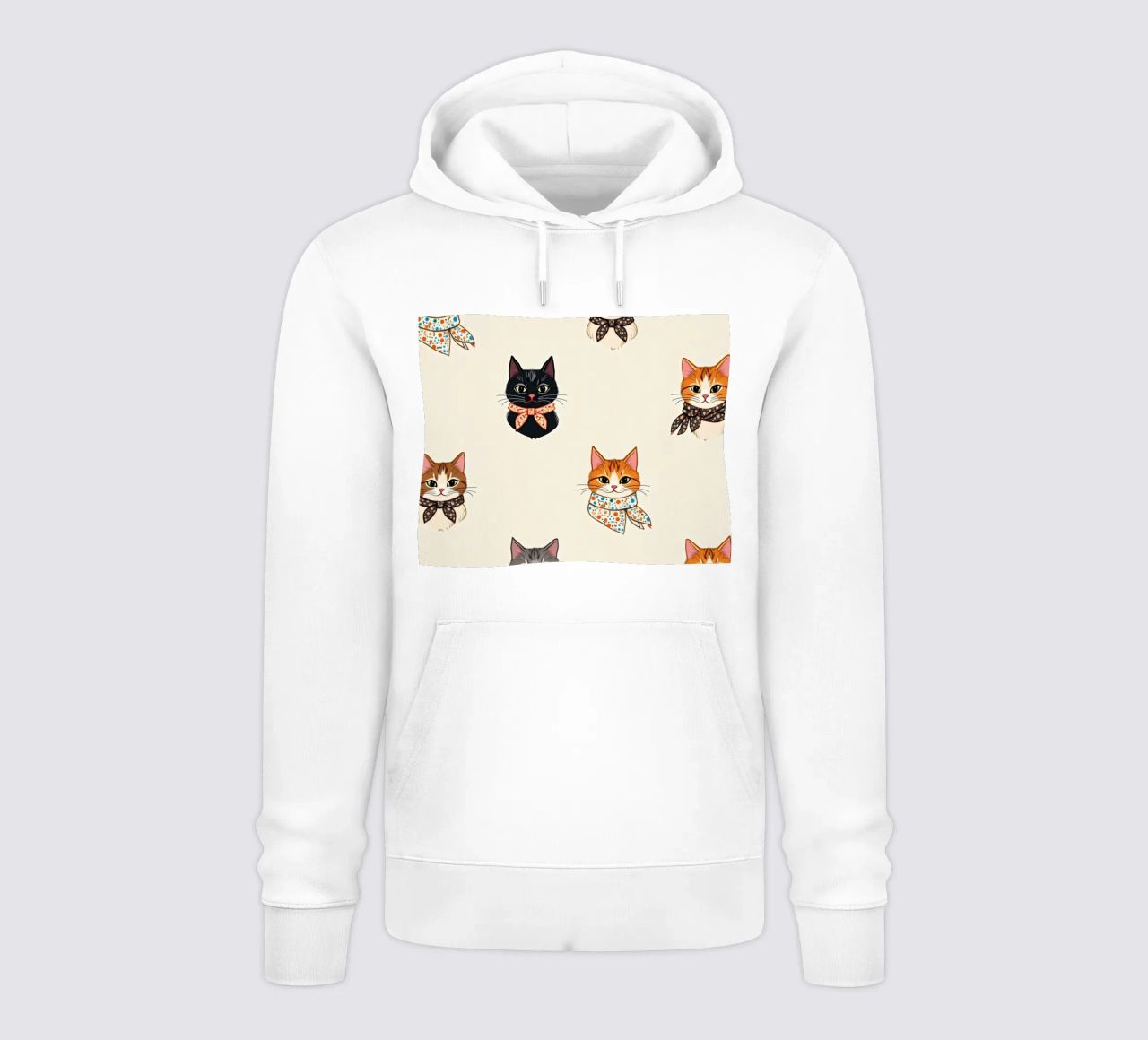 Gatti colorati con sciarpe dal design stravagante felpa con cappuccio da DesignDoodle