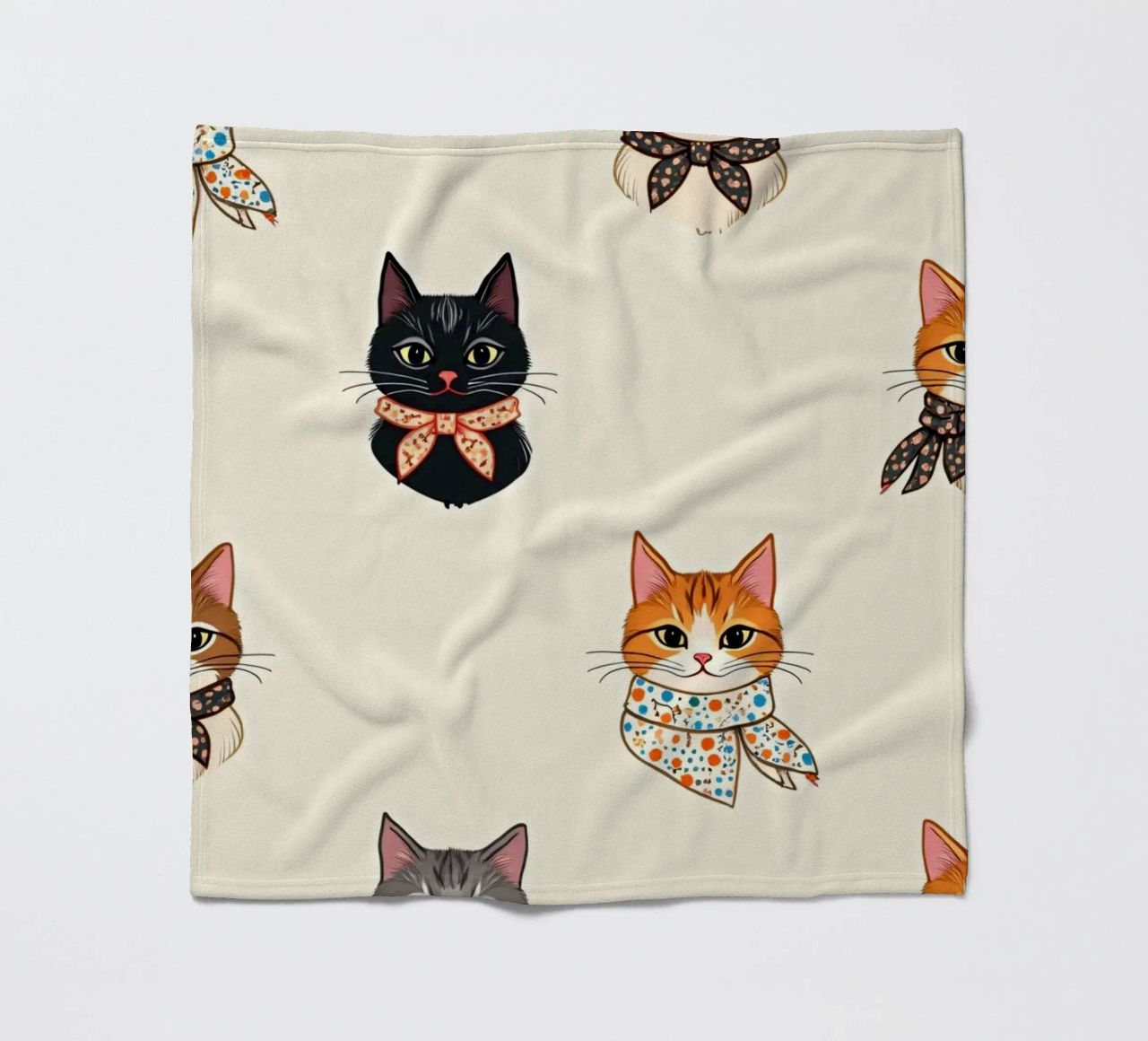 Gatti colorati con sciarpe dal design stravagante coperta in pile da DesignDoodle