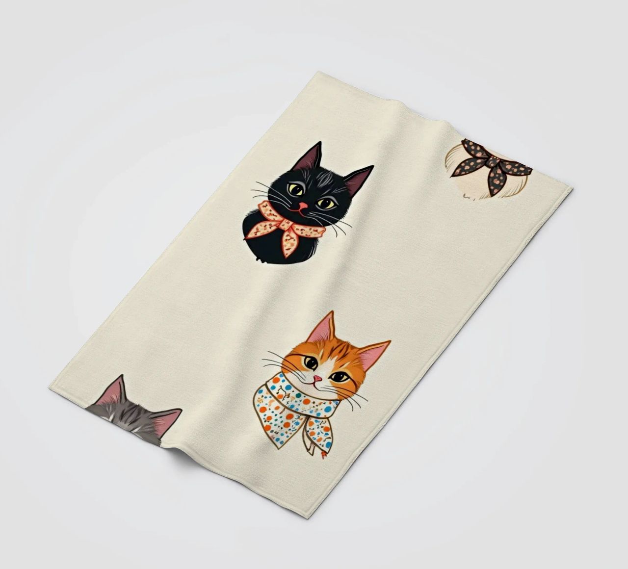 Gatti colorati con sciarpe dal design stravagante coperta in pile da DesignDoodle