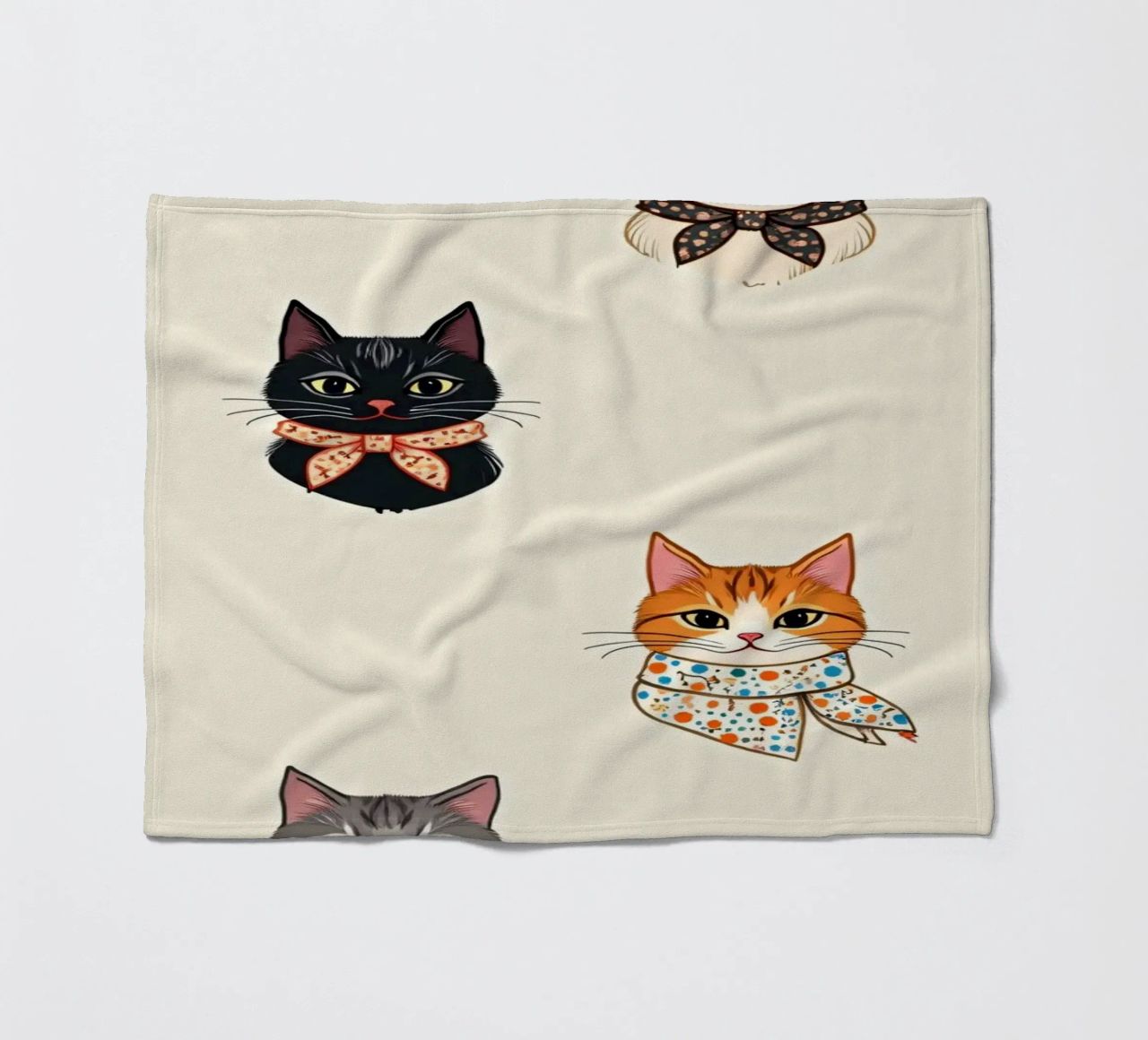 Gatti colorati con sciarpe dal design stravagante coperta in pile da DesignDoodle