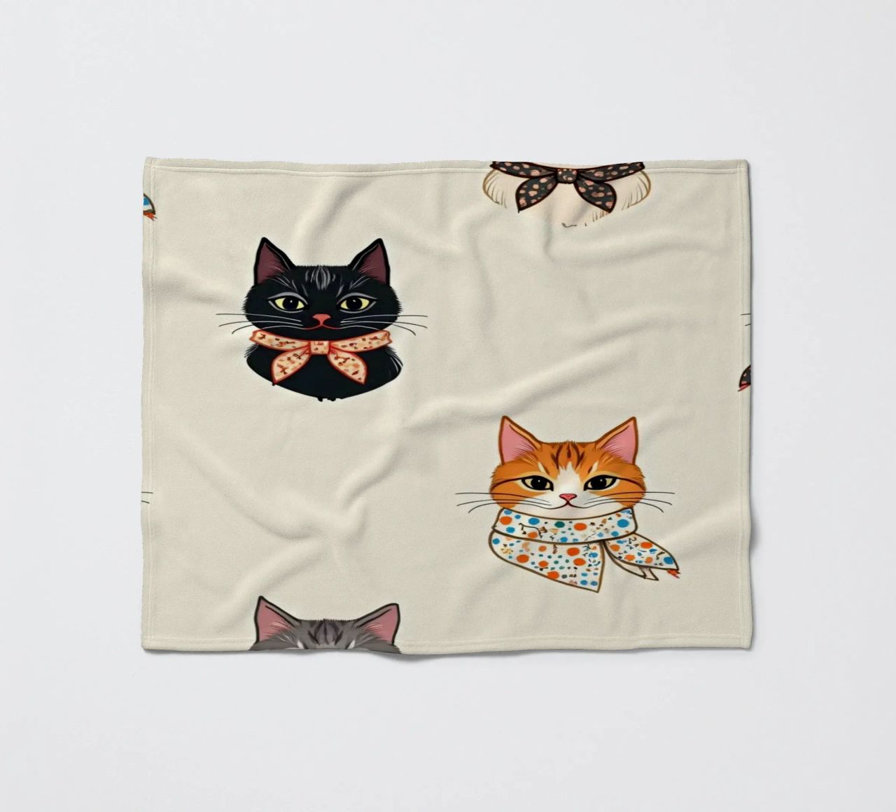 Gatti colorati con sciarpe dal design stravagante coperta in pile da DesignDoodle