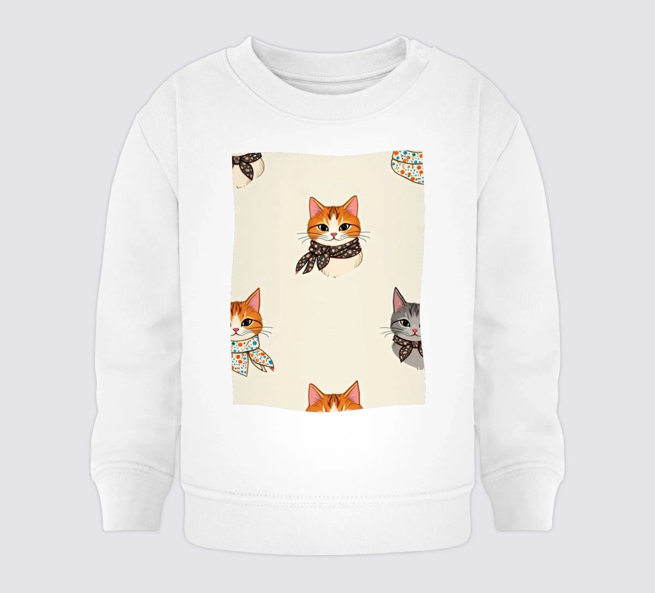Gatti colorati con sciarpe dal design stravagante felpa neonato da DesignDoodle