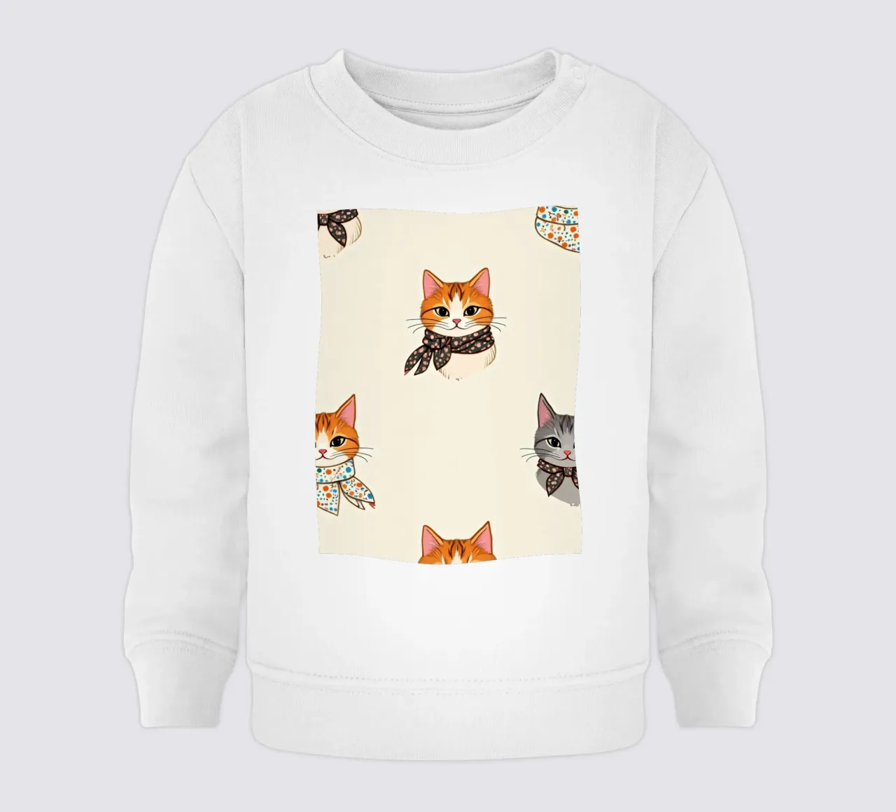 Gatti colorati con sciarpe dal design stravagante felpa neonato da DesignDoodle