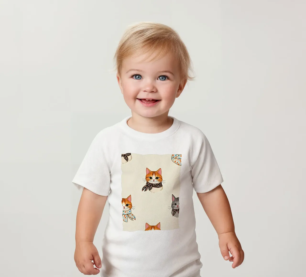 Gatti colorati con sciarpe dal design stravagante maglietta neonato da DesignDoodle