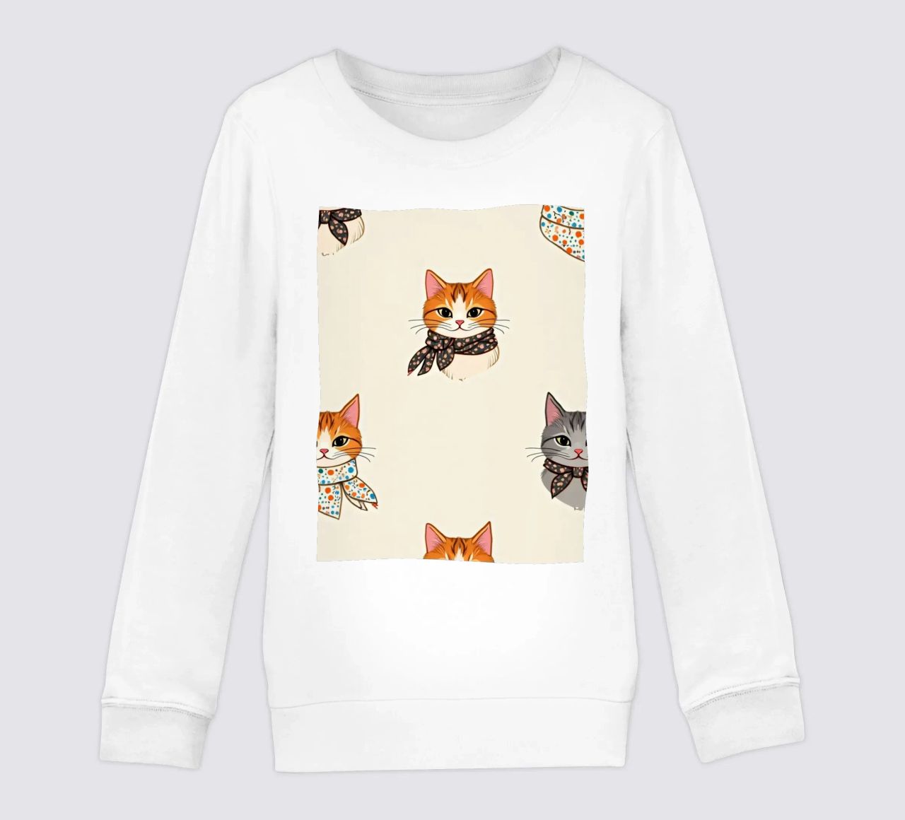 Gatti colorati con sciarpe dal design stravagante felpa bambino da DesignDoodle