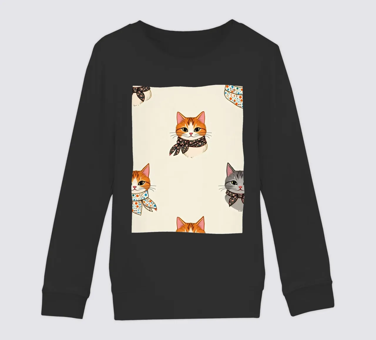 Gatti colorati con sciarpe dal design stravagante felpa bambino da DesignDoodle