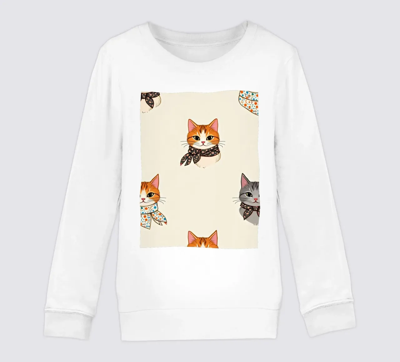 Gatti colorati con sciarpe dal design stravagante felpa bambino da DesignDoodle