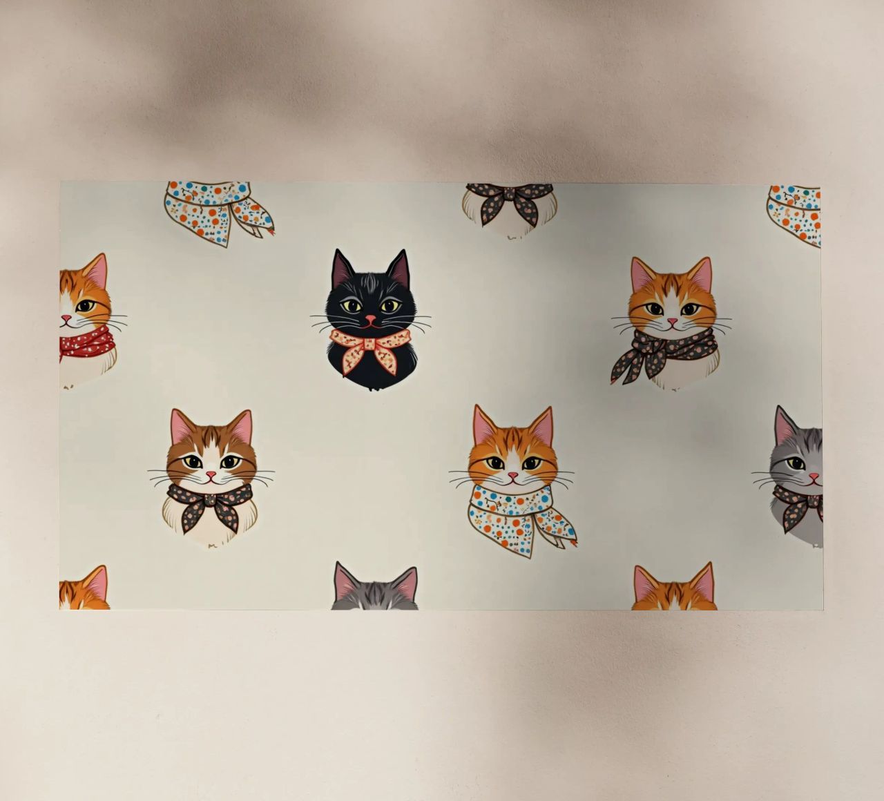 Gatti colorati con sciarpe dal design stravagante pellicola backlit da DesignDoodle